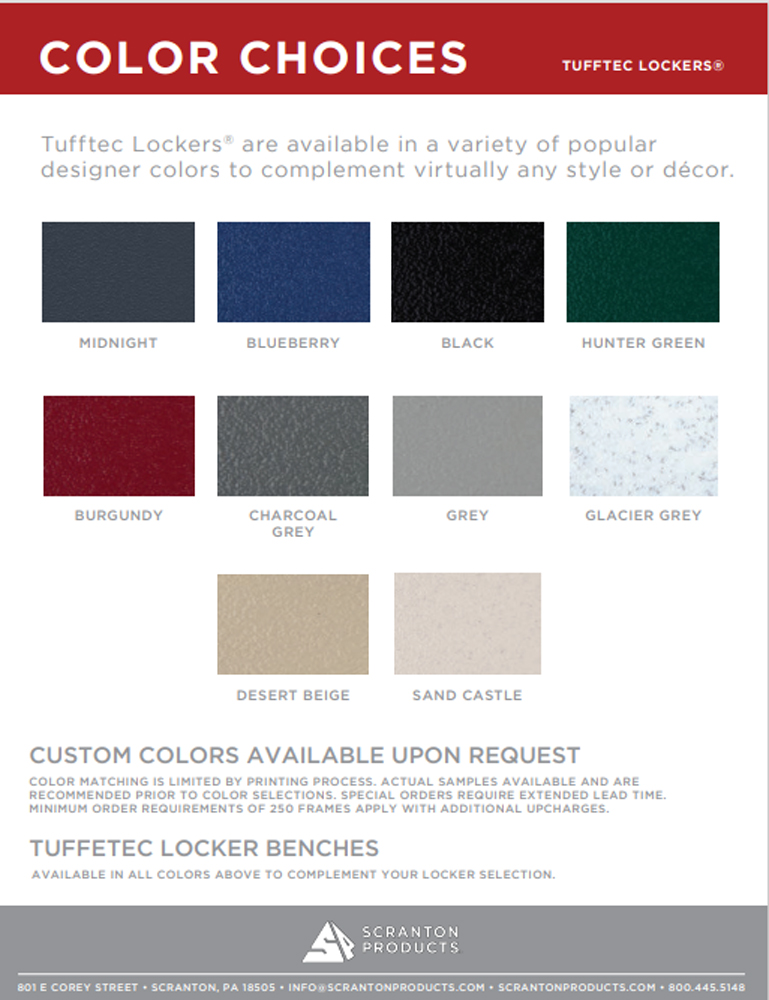 Show details for Locker Color Chart