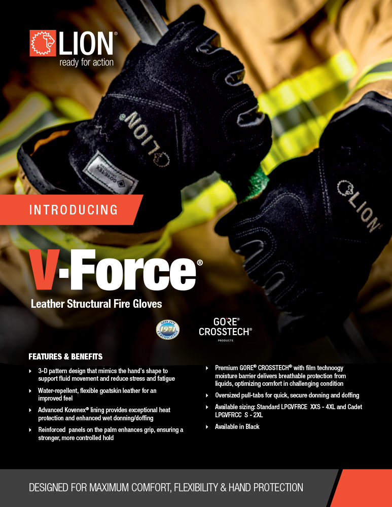 Show details for LION V-Force Leather Structural Fire Gloves